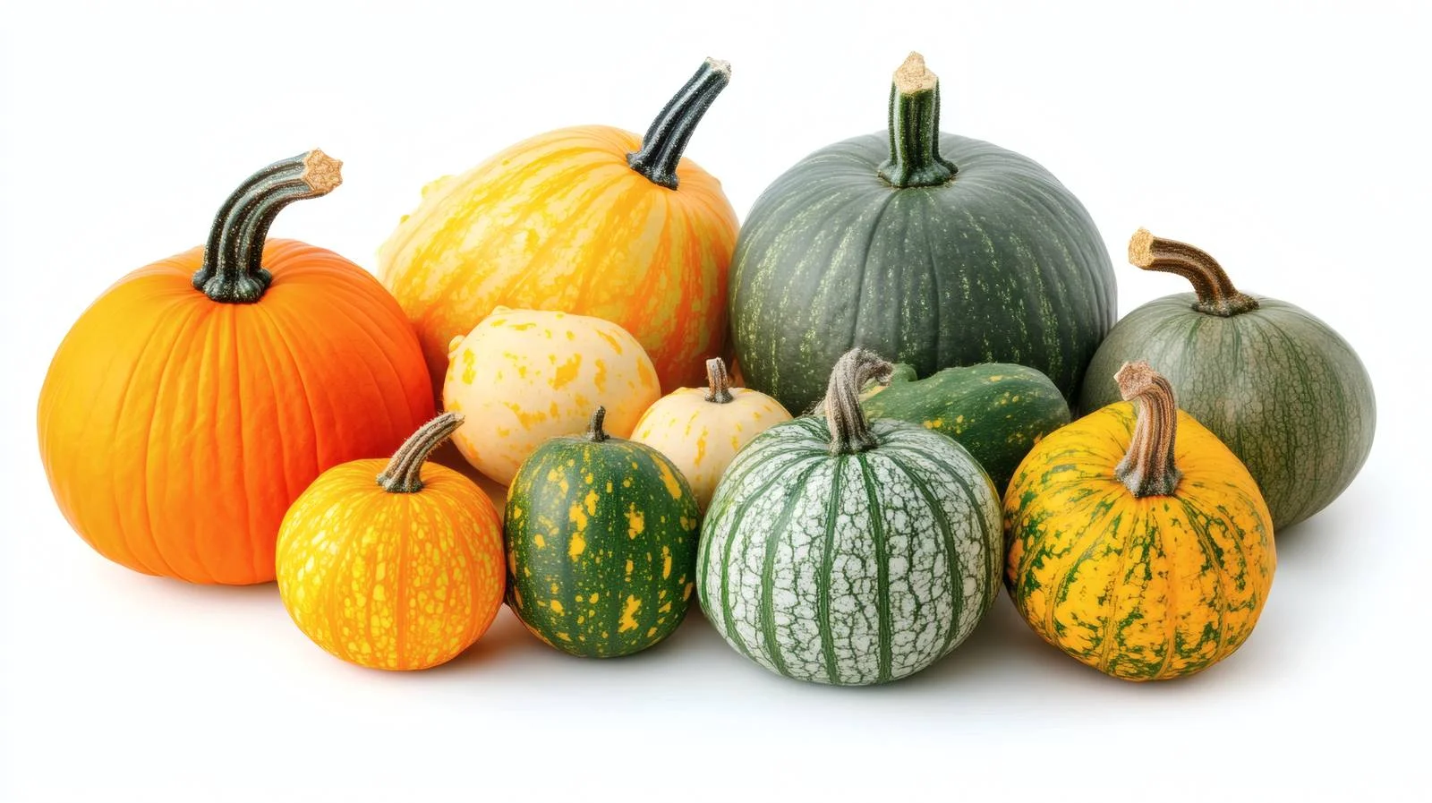 Vibrant Pumpkins on White Background — free download from Dotvec