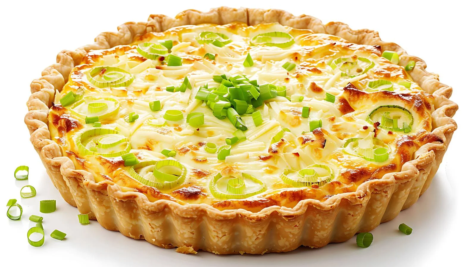 Savory Quiche Leeks Cheese White Background — free download from Dotvec