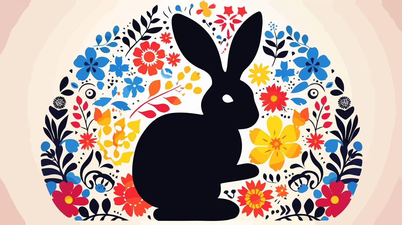 Easter Rabbit Silhouette Greeting Card — free download from Dotvec