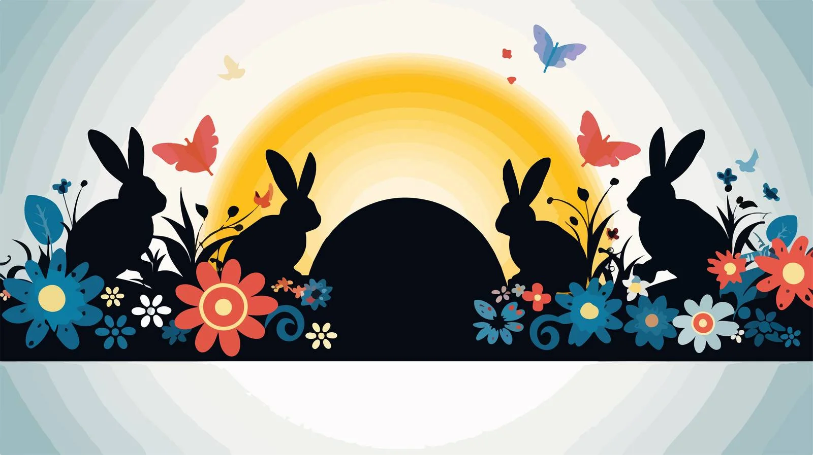 Easter Bunny Silhouette Greeting Card — free download from Dotvec