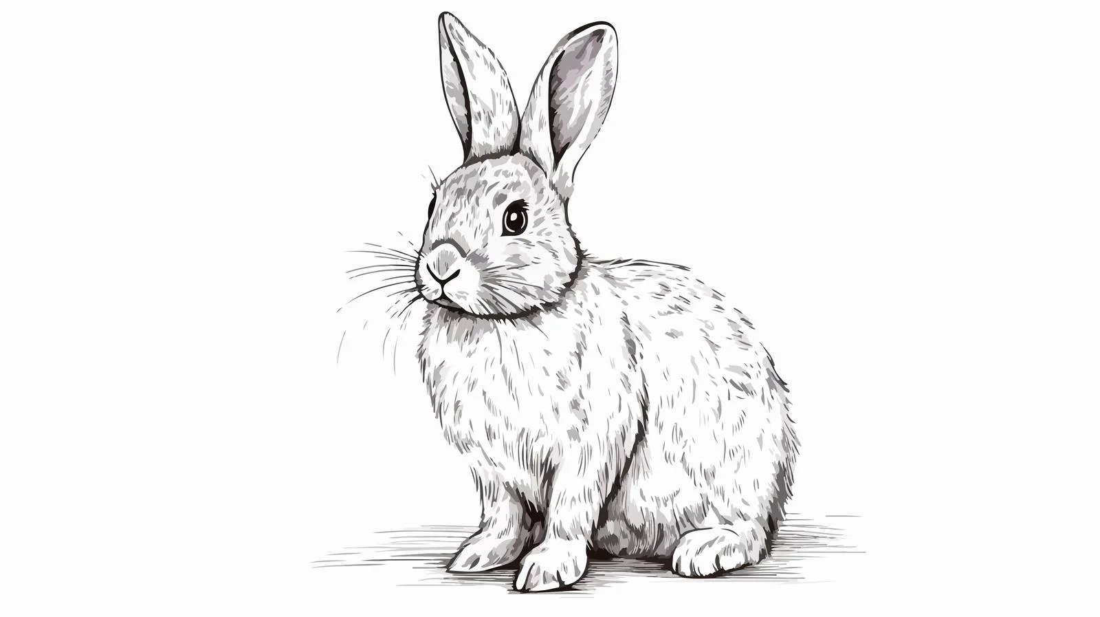 Whimsical Rabbit Sketch Engraving — free download from Dotvec