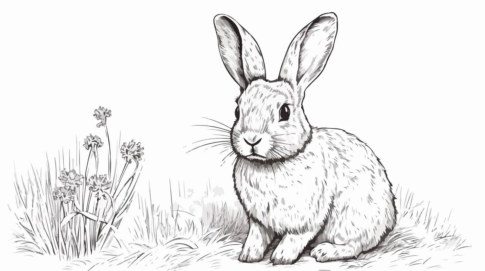 Rabbit Sketch Engraving Cartoon Drawing — free download from Dotvec