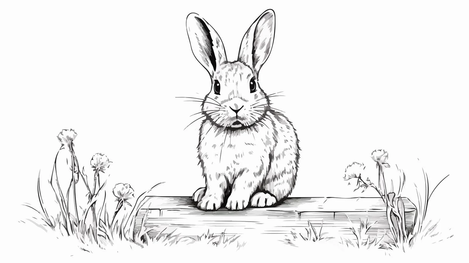 Rabbit Sketch Engraving Cartoon Illustration — free download from Dotvec
