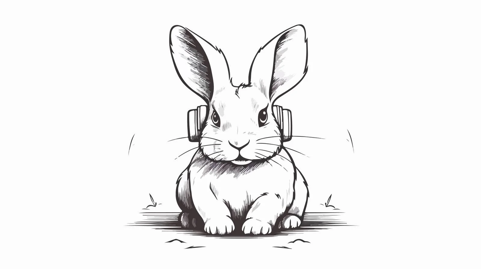 Rabbit Standing Engraved Sketch Vector Art — free download from Dotvec