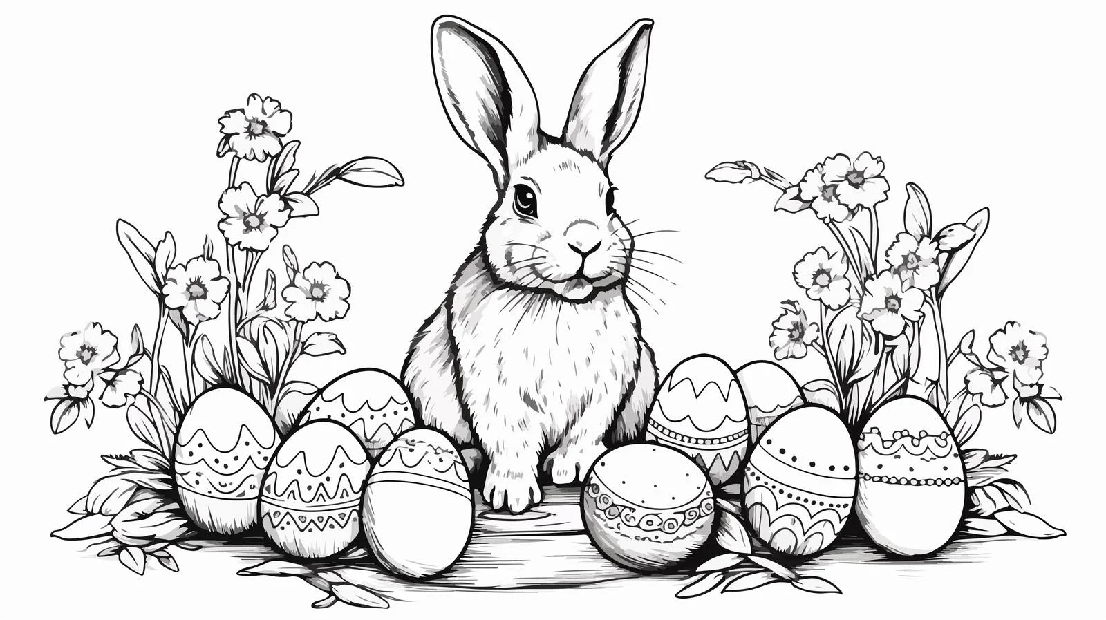Easter Rabbit Engraving Illustration — free download from Dotvec