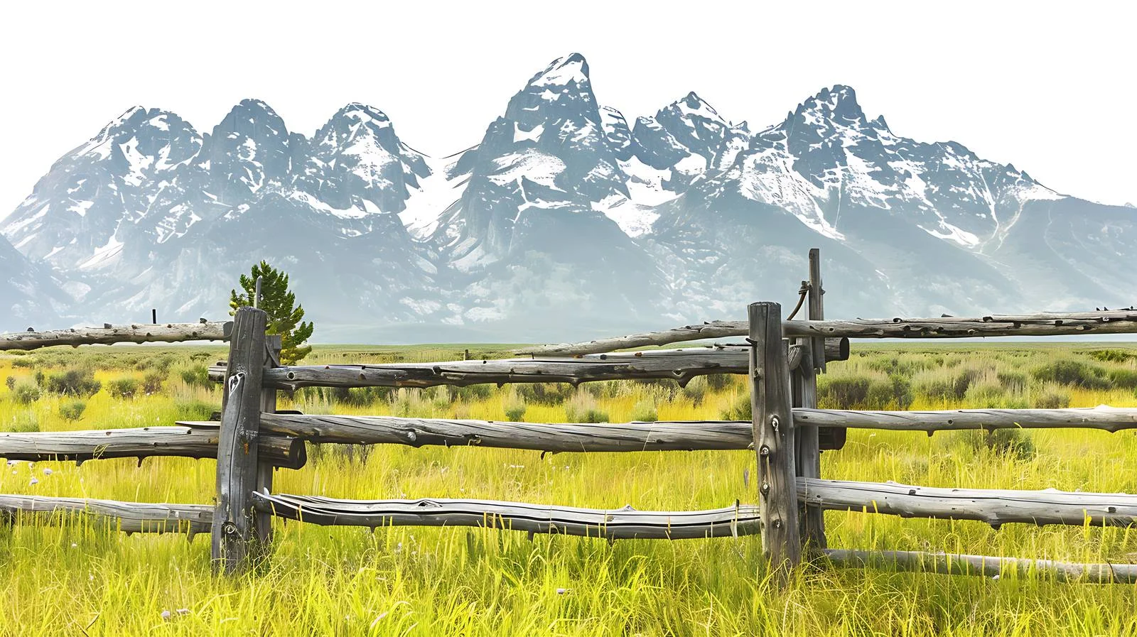 Scenic Rail Fence beneath Grand Teton — free download from Dotvec