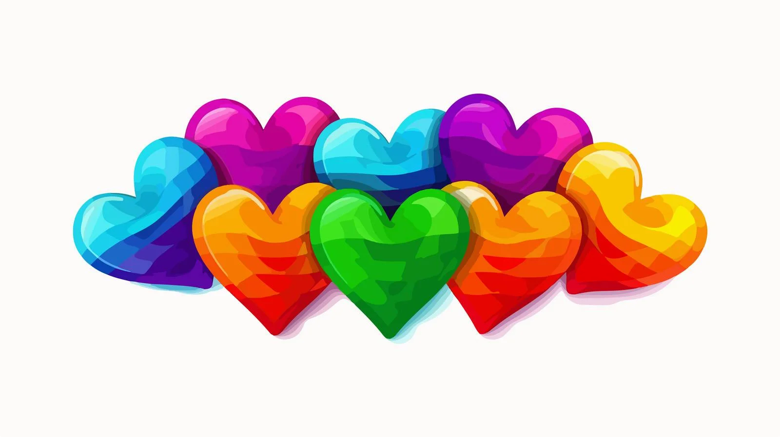 Rainbow Hearts LGBTQ Celebration Symbol — free download from Dotvec