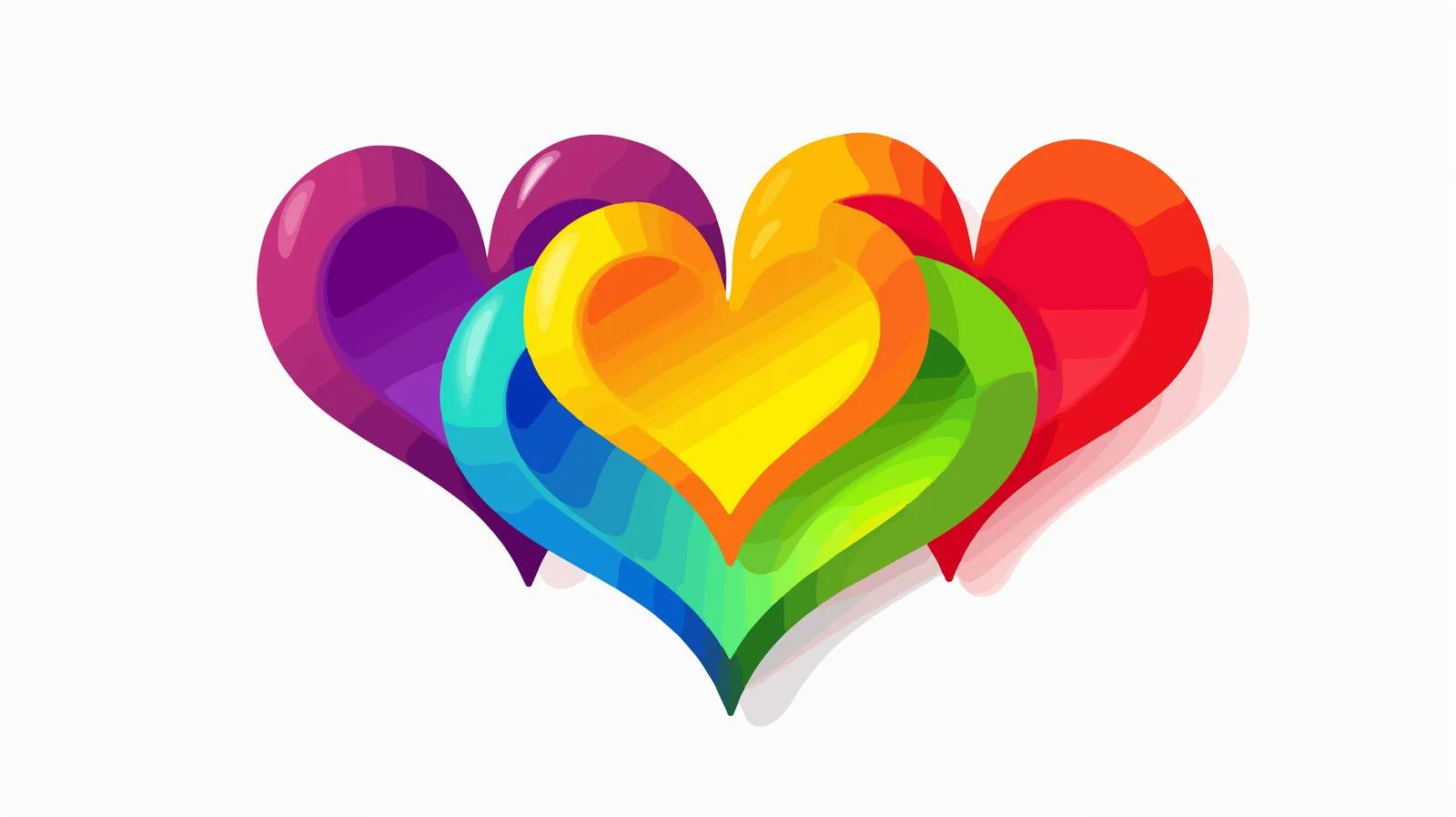 Rainbow Hearts LGBTQ Independence Symbol — free download from Dotvec
