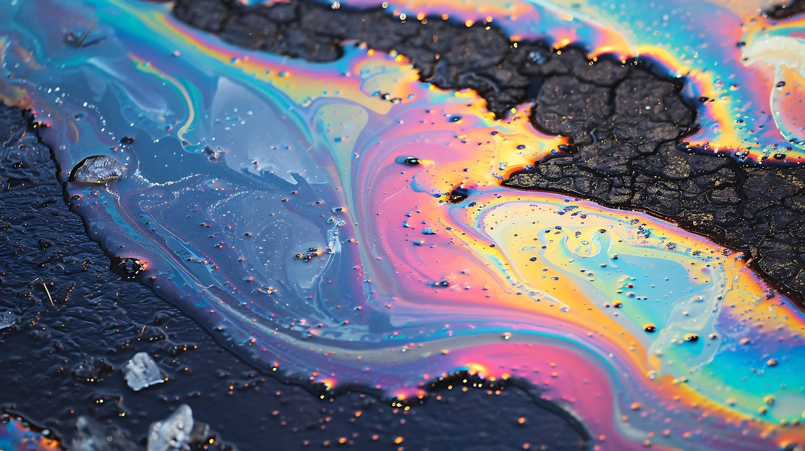 Colorful gasoline spill on pavement image — free download from Dotvec