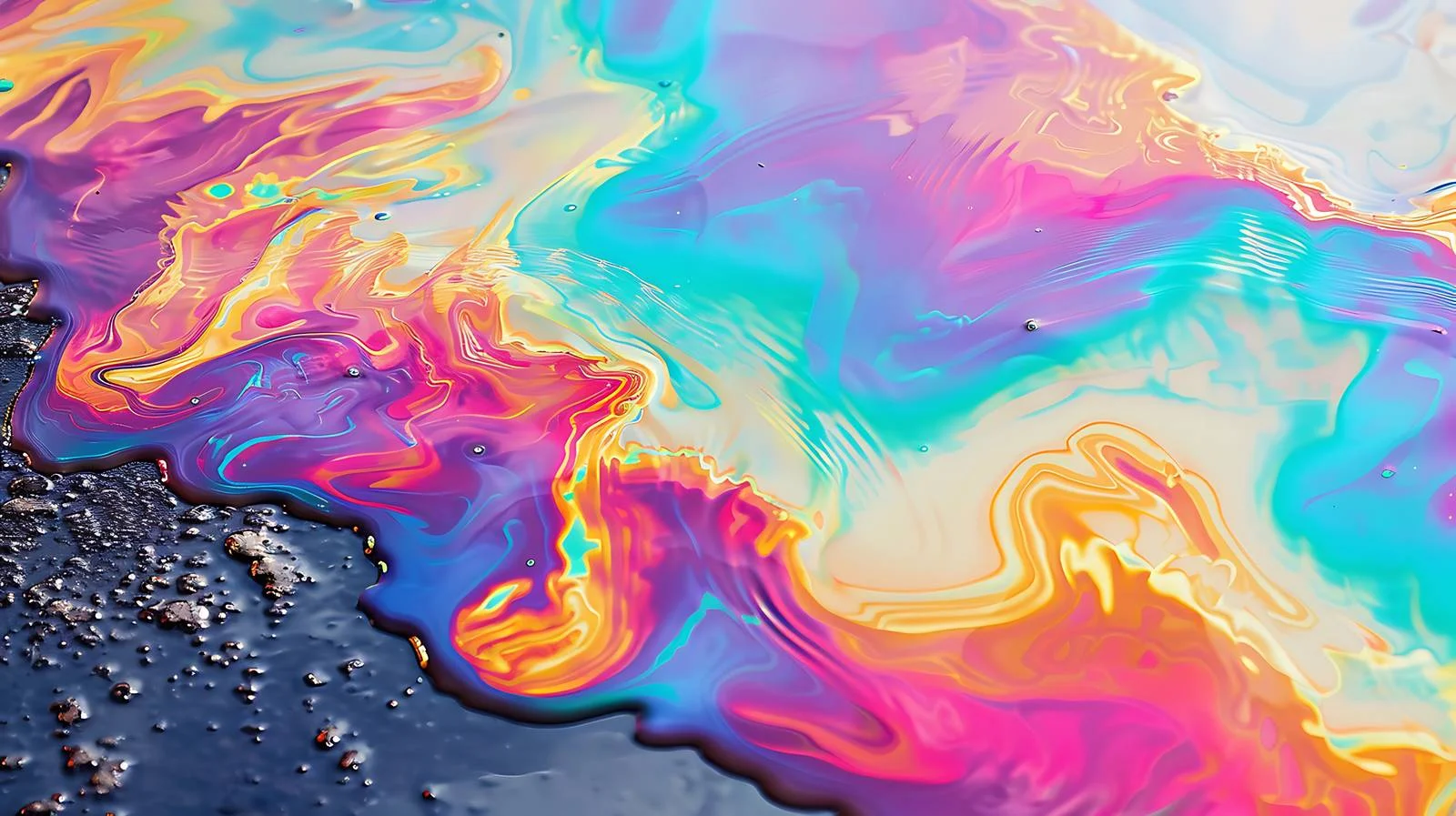 Colorful Fuel Spill on Ground Texture — free download from Dotvec