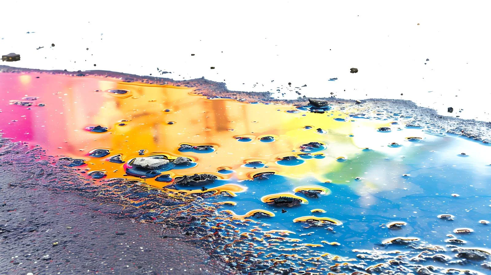 Vibrant Rainbow Gasoline Stain on Asphalt — free download from Dotvec