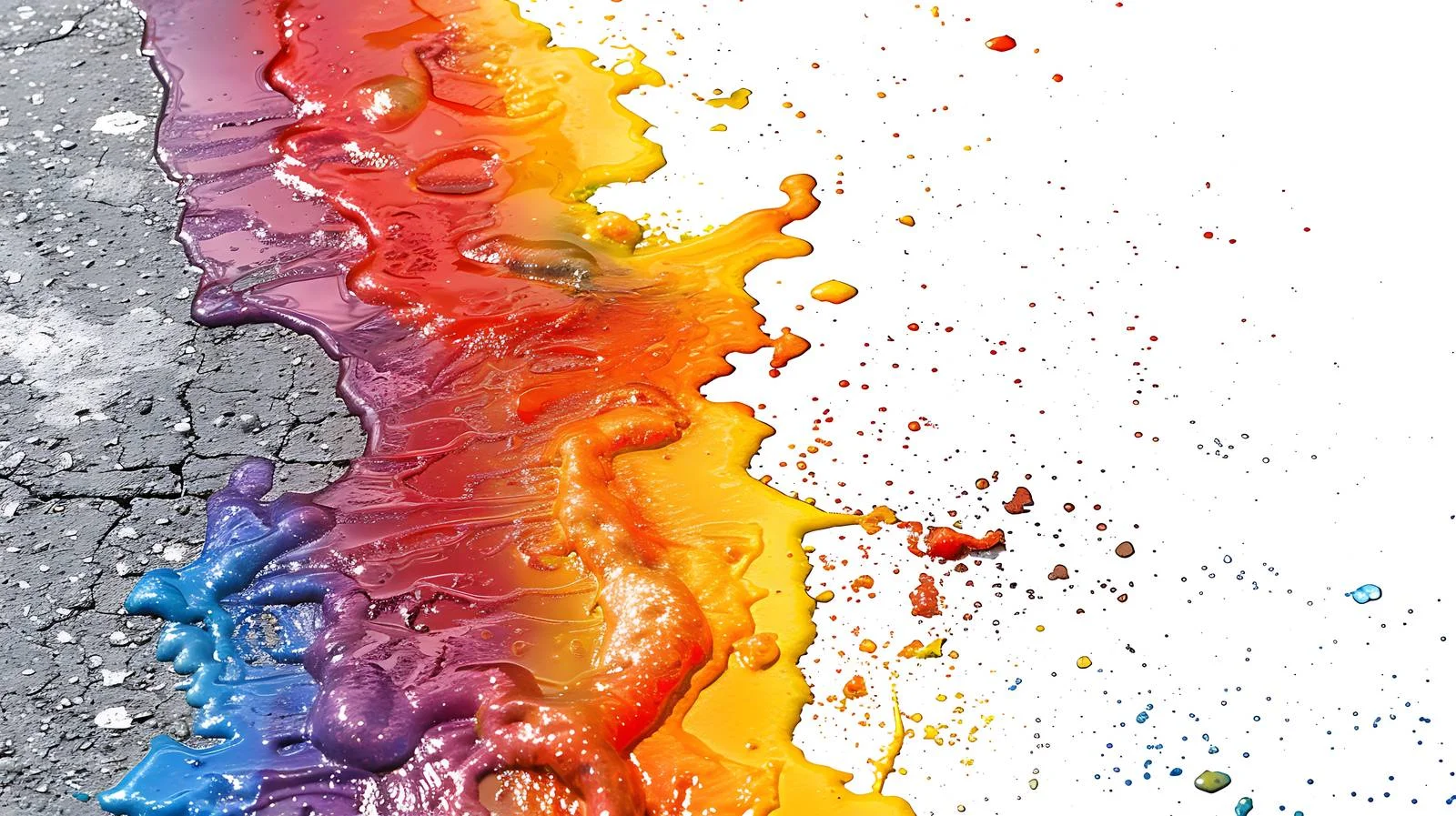 Vibrant gasoline stain on isolated asphalt — free download from Dotvec