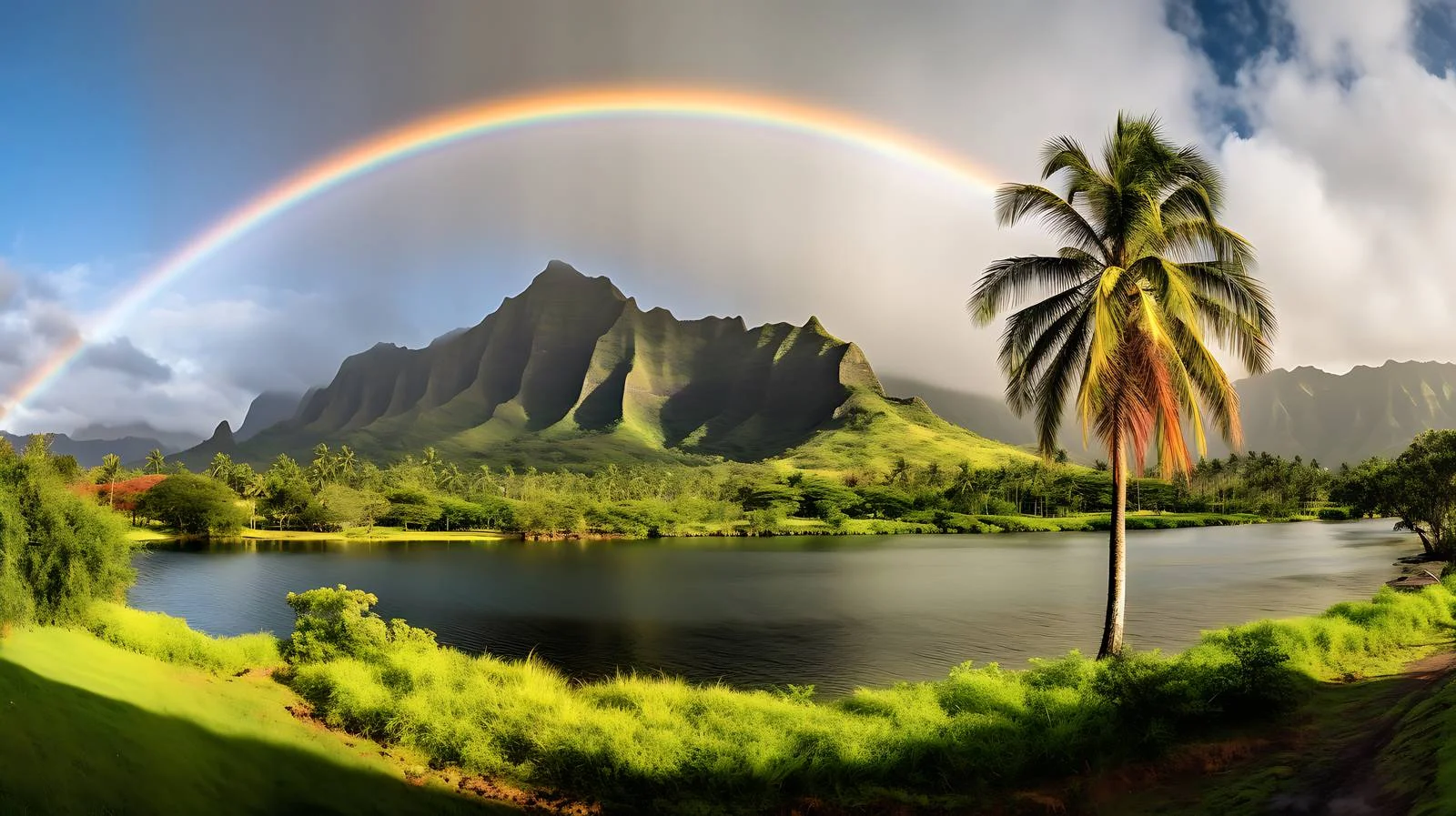 Vibrant Rainbow at Hoomaluhia Botanical Garden — free download from Dotvec