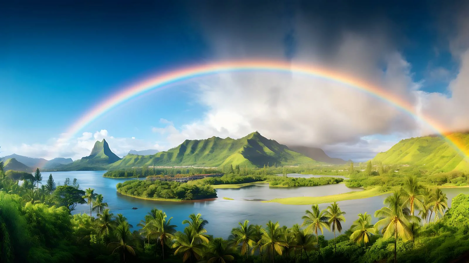 Vibrant Rainbow at Hoomaluhia Botanical Garden — free download from Dotvec