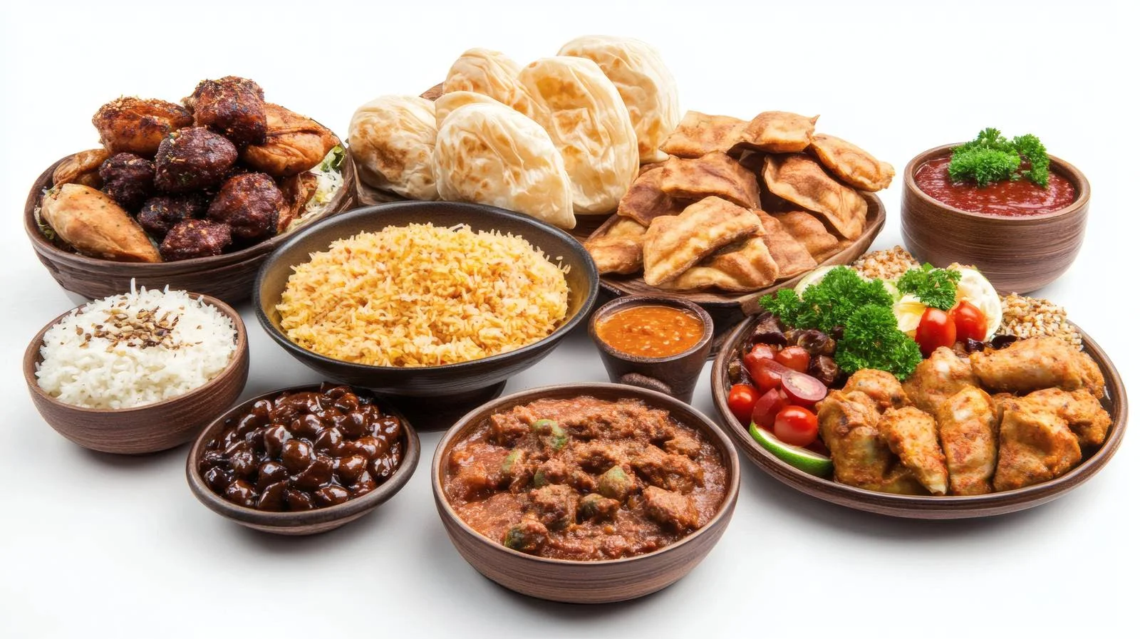 Traditional Ramadan Iftar Food on White Background — free download from Dotvec