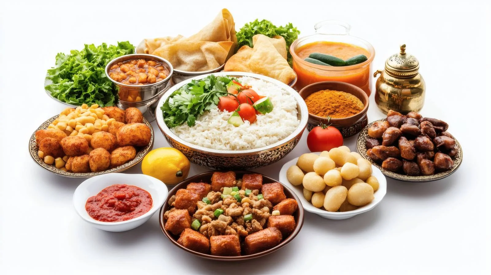 Elegant Ramadan Iftar Food on White Background — free download from Dotvec