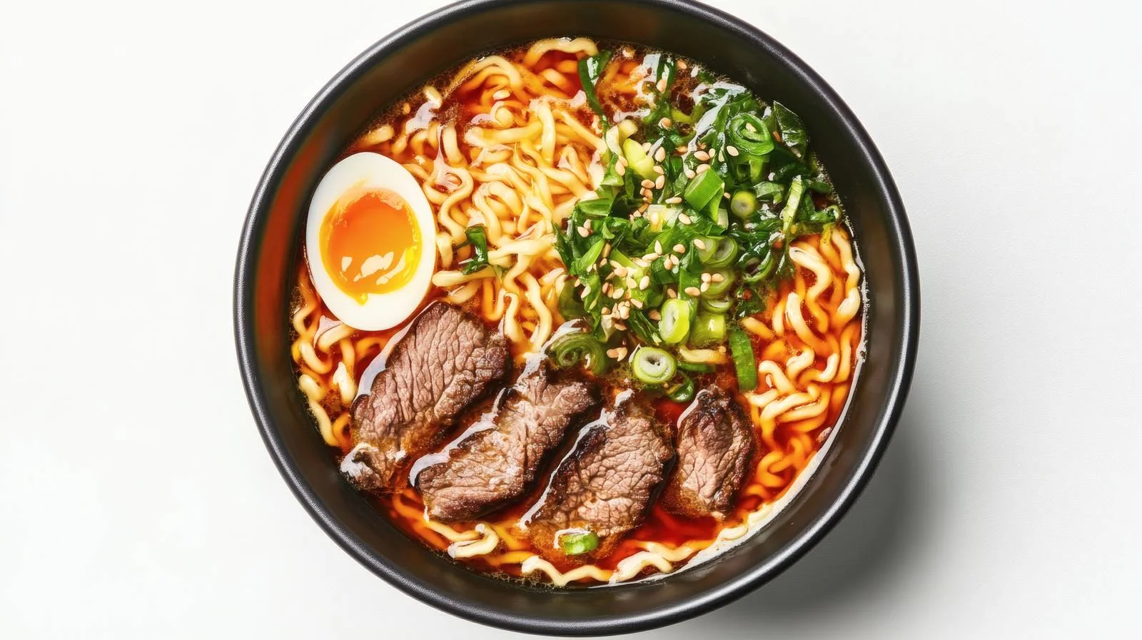 Savory Ramen Soup with Beef on White — free download from Dotvec
