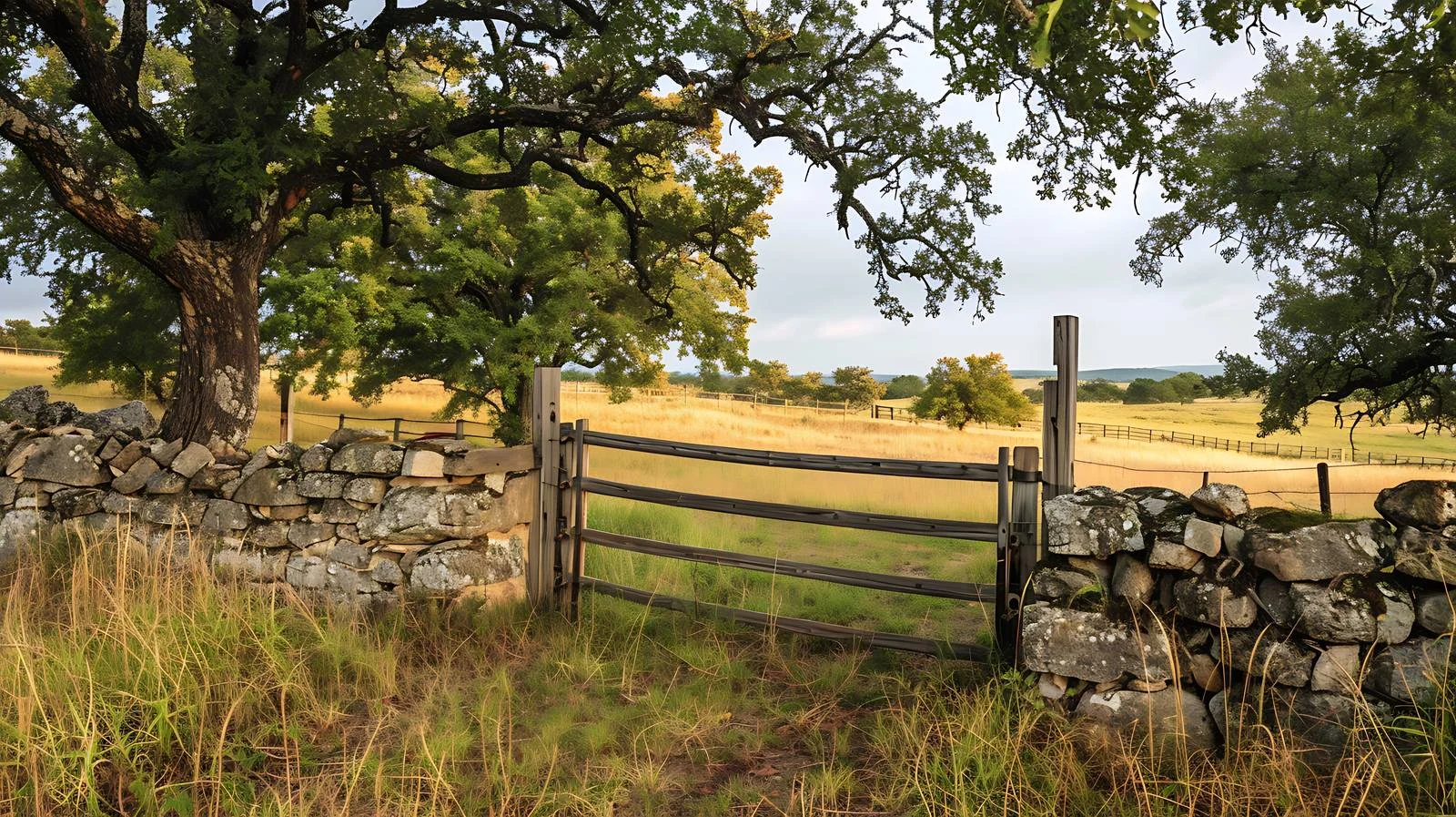 Texas Hill Country Ranch Gate Amidst Trees — free download from Dotvec