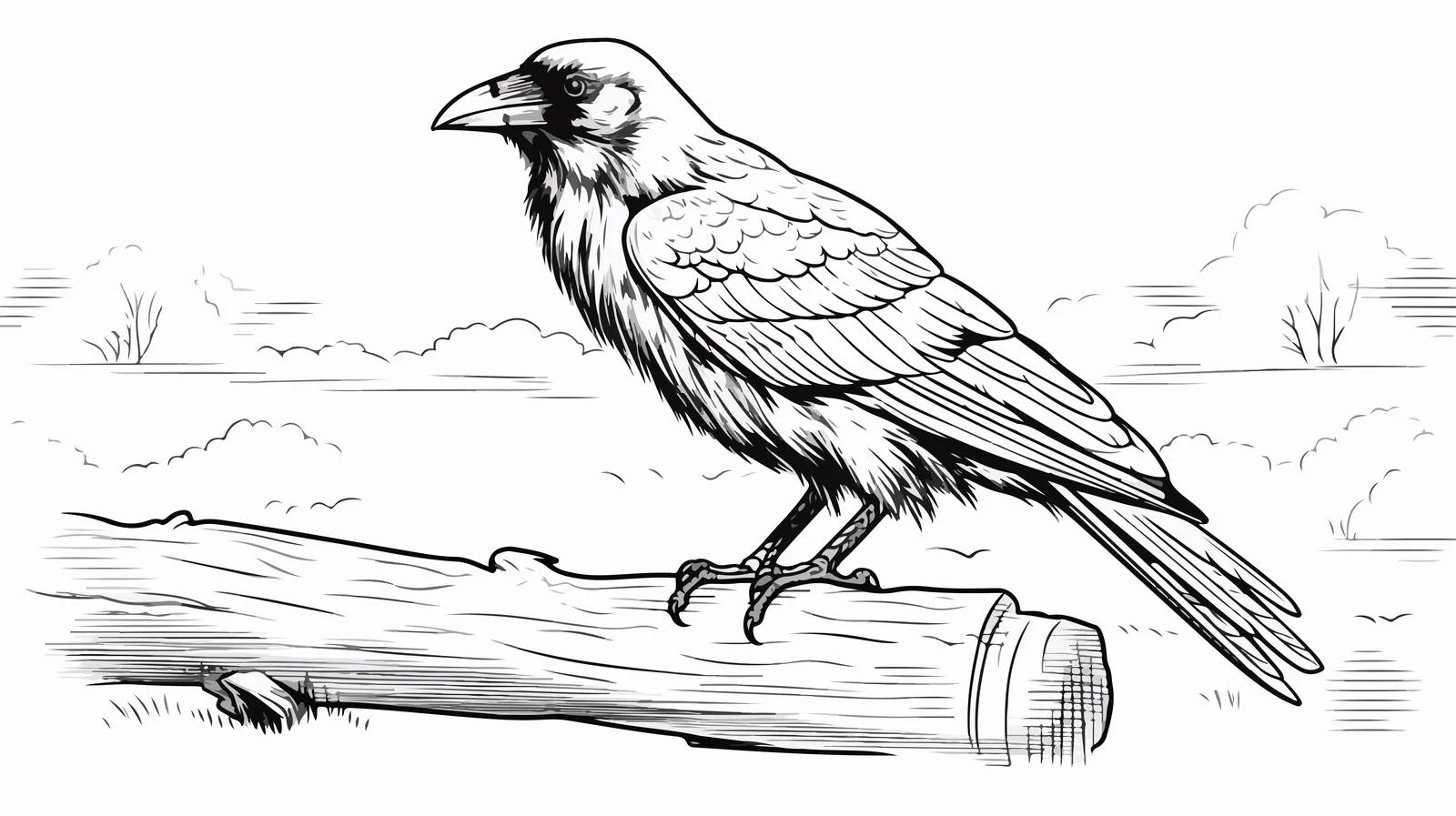 Hand-drawn Raven Sketch Vector Art — free download from Dotvec