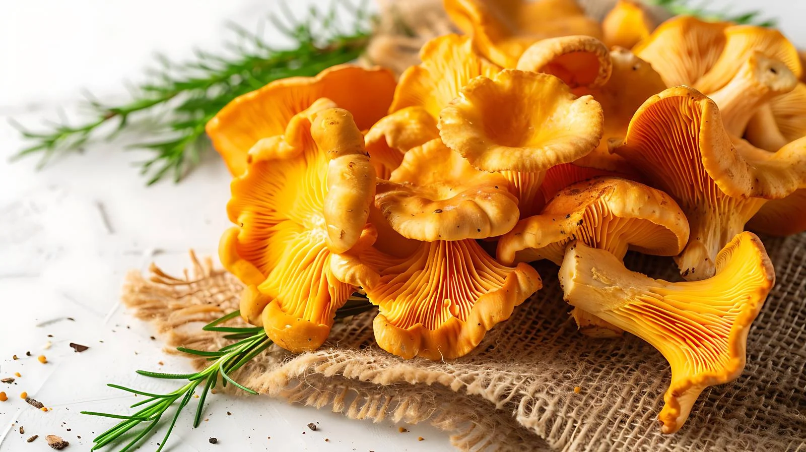 Fresh Chanterelle Mushrooms on Weathered Rustic Background — free download from Dotvec
