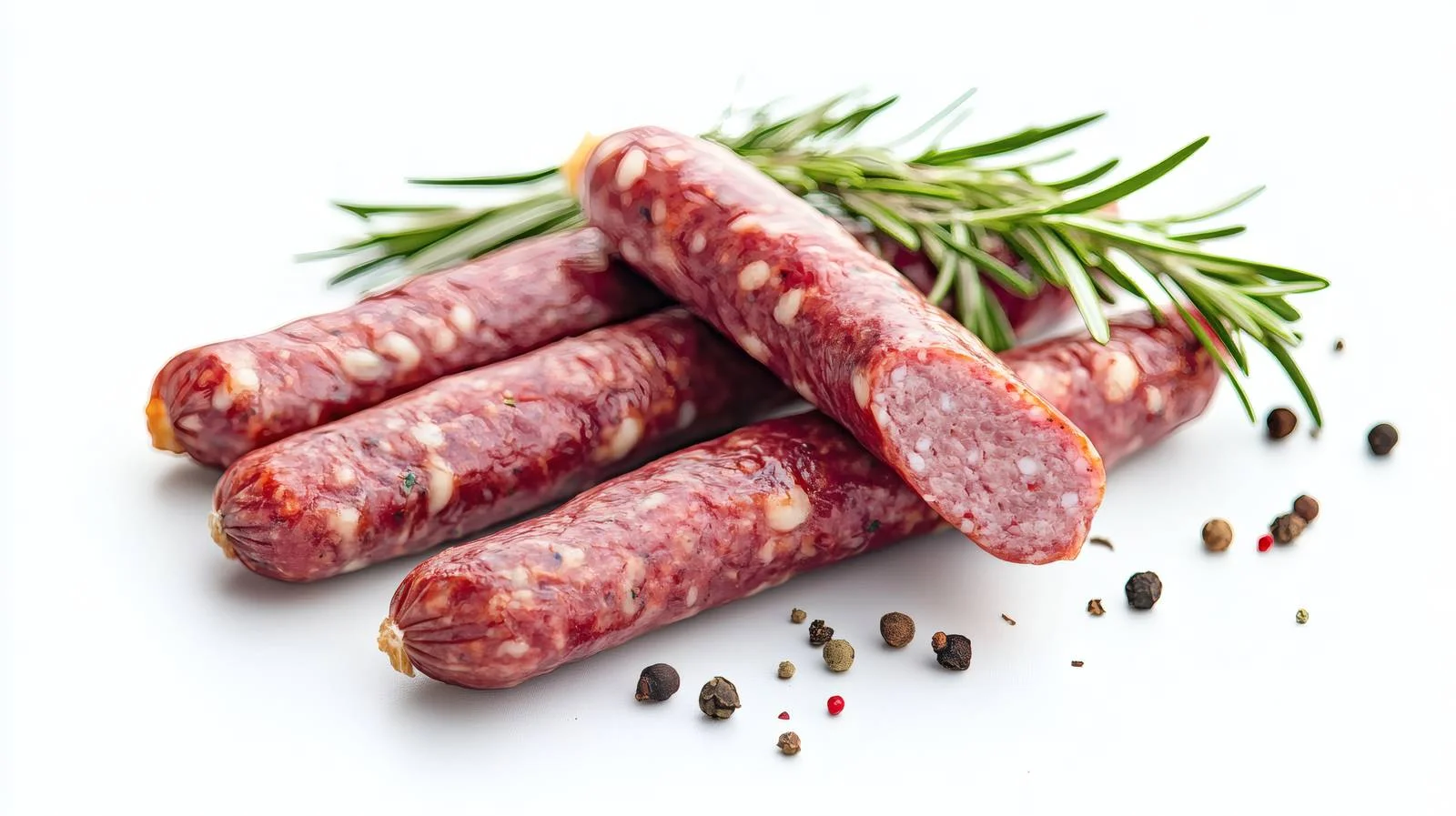 Savory raw sausages with aromatic rosemary — free download from Dotvec