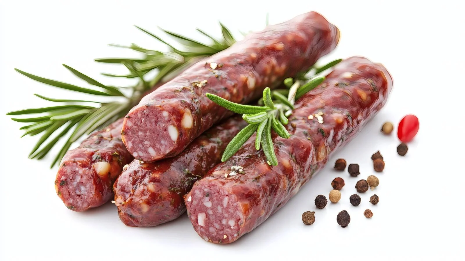 Gourmet raw sausages with spices and rosemary — free download from Dotvec