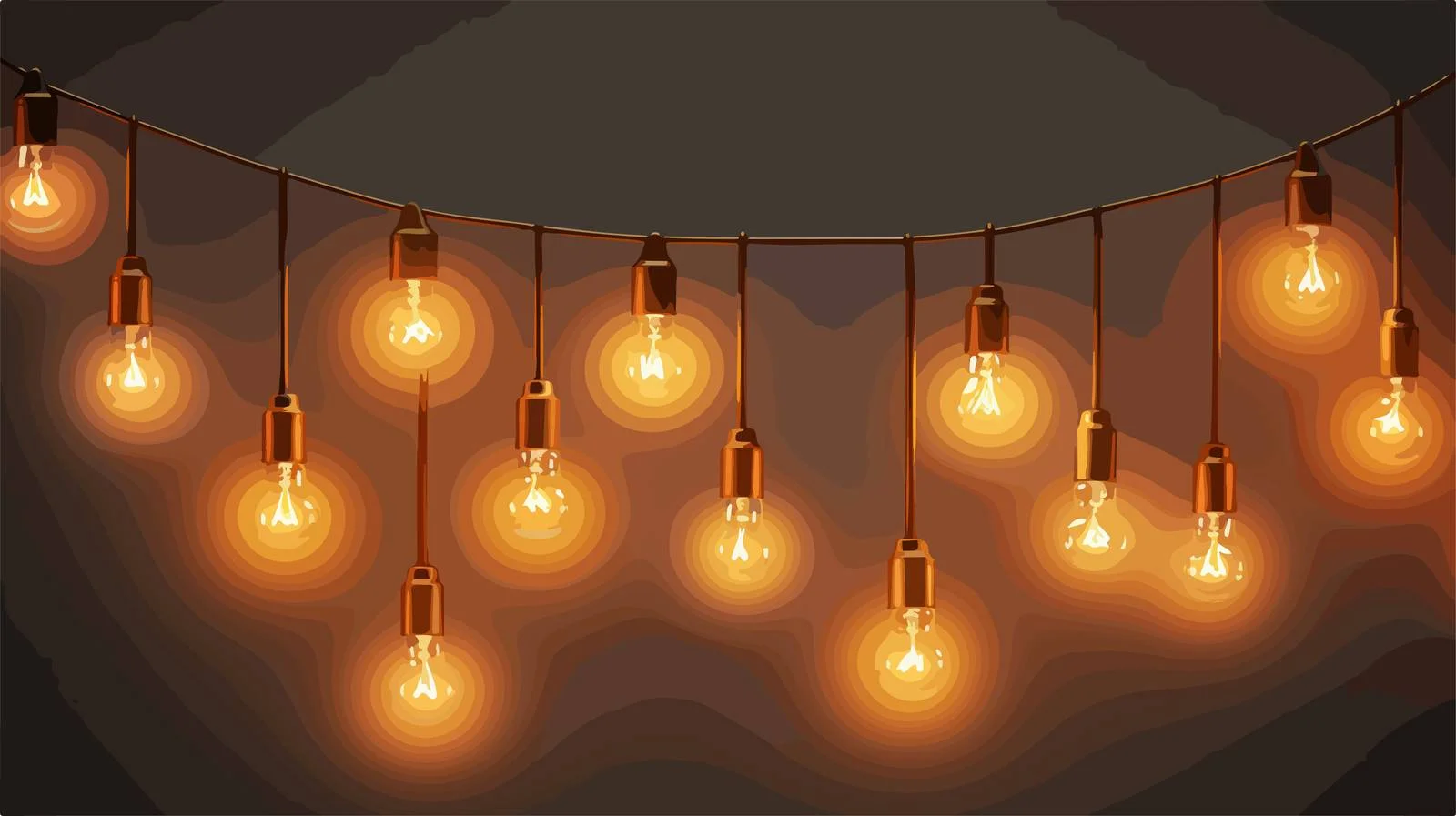 Realistic Christmas Lights with Beautiful Orange Glow — free download from Dotvec