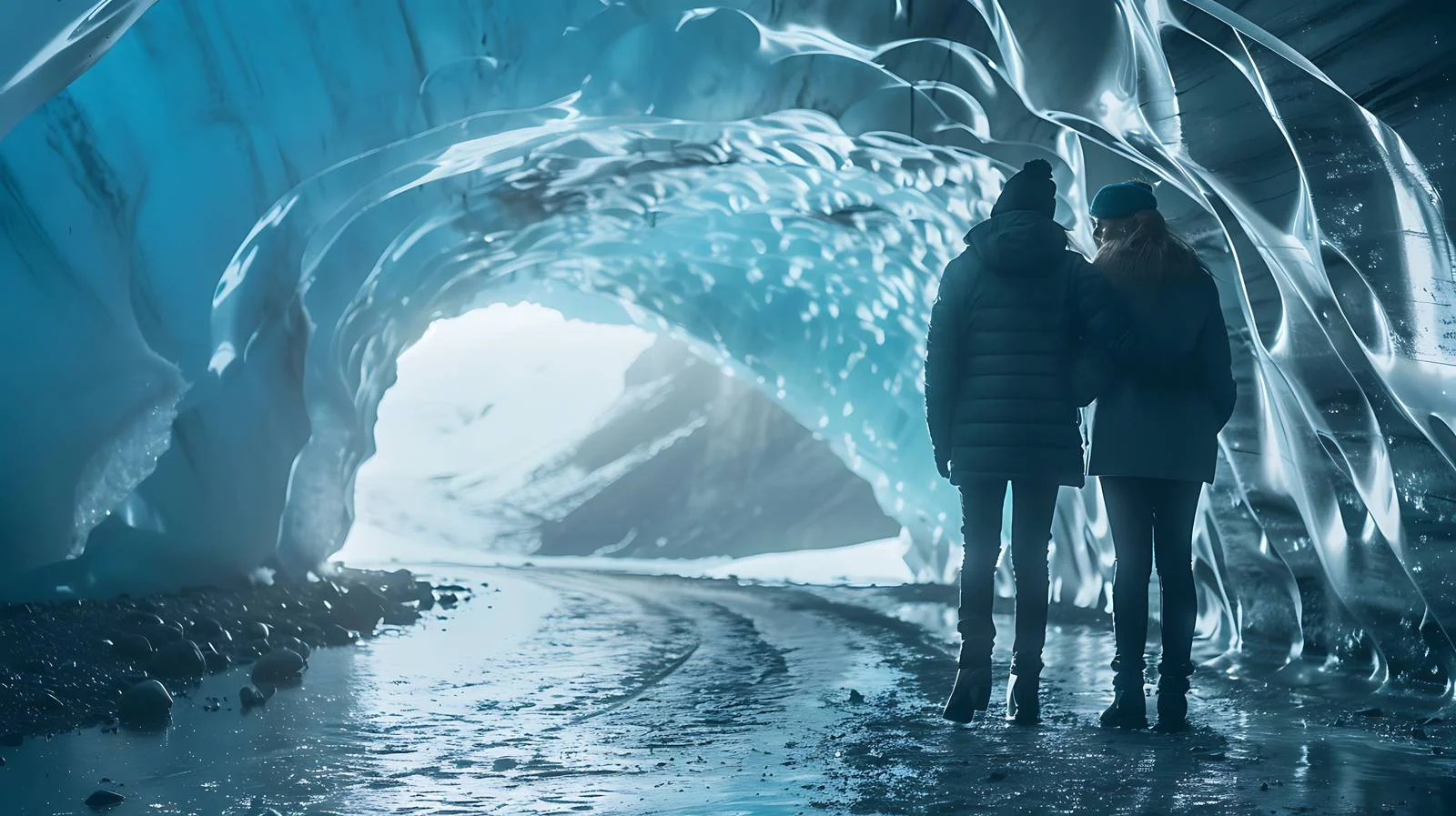 Exploring Ice Cave on Luxury Adventure — free download from Dotvec
