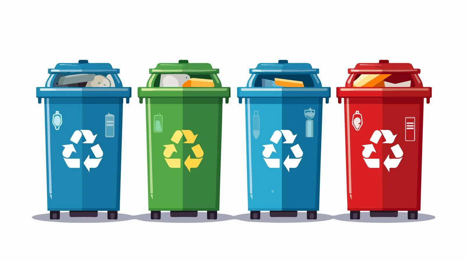 Colorful Recycle Bin Vector Illustration — free download from Dotvec