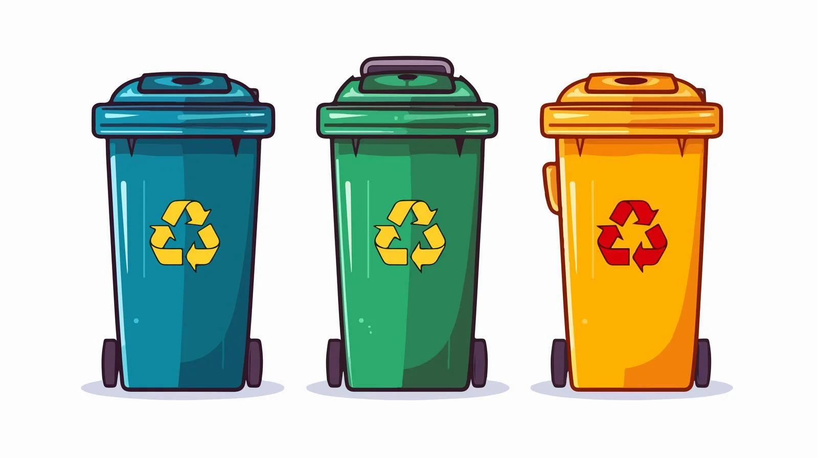 Colorful Recycle Bin Vector Illustration — free download from Dotvec