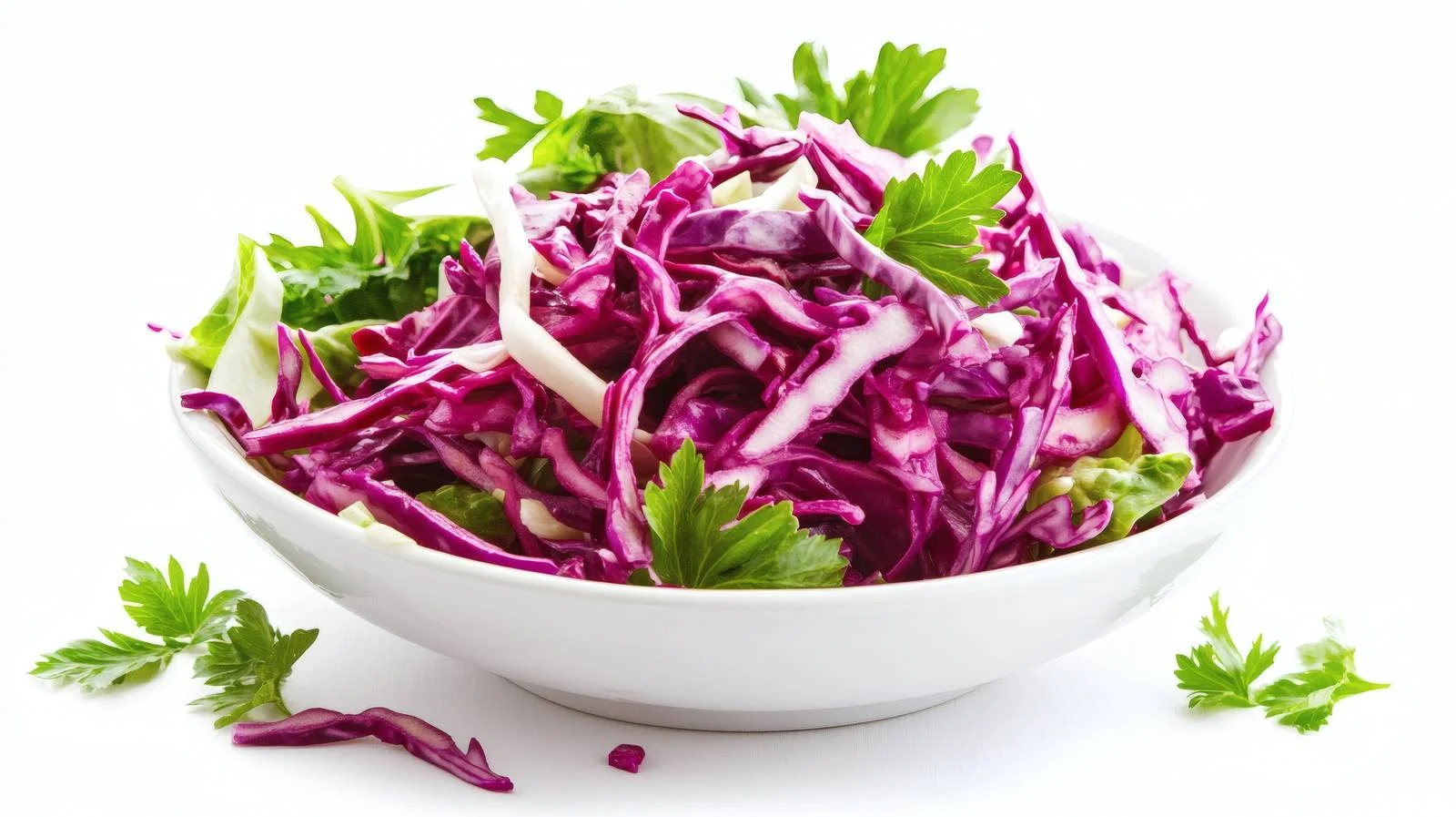 Fresh Red Cabbage Coleslaw on White — free download from Dotvec