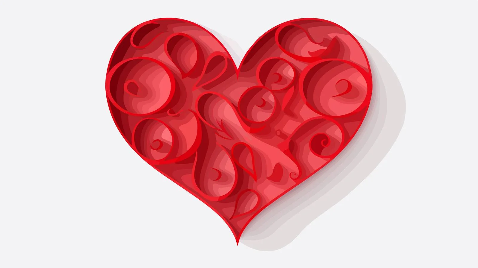 Red Heart Paper Cutout Vector Illustration — free download from Dotvec