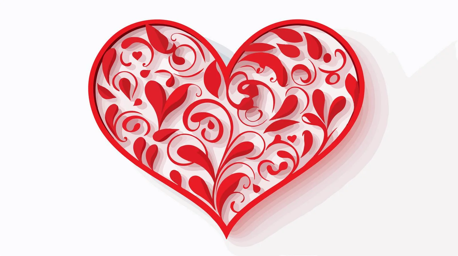 Red Heart Paper Cutout Vector Illustration — free download from Dotvec