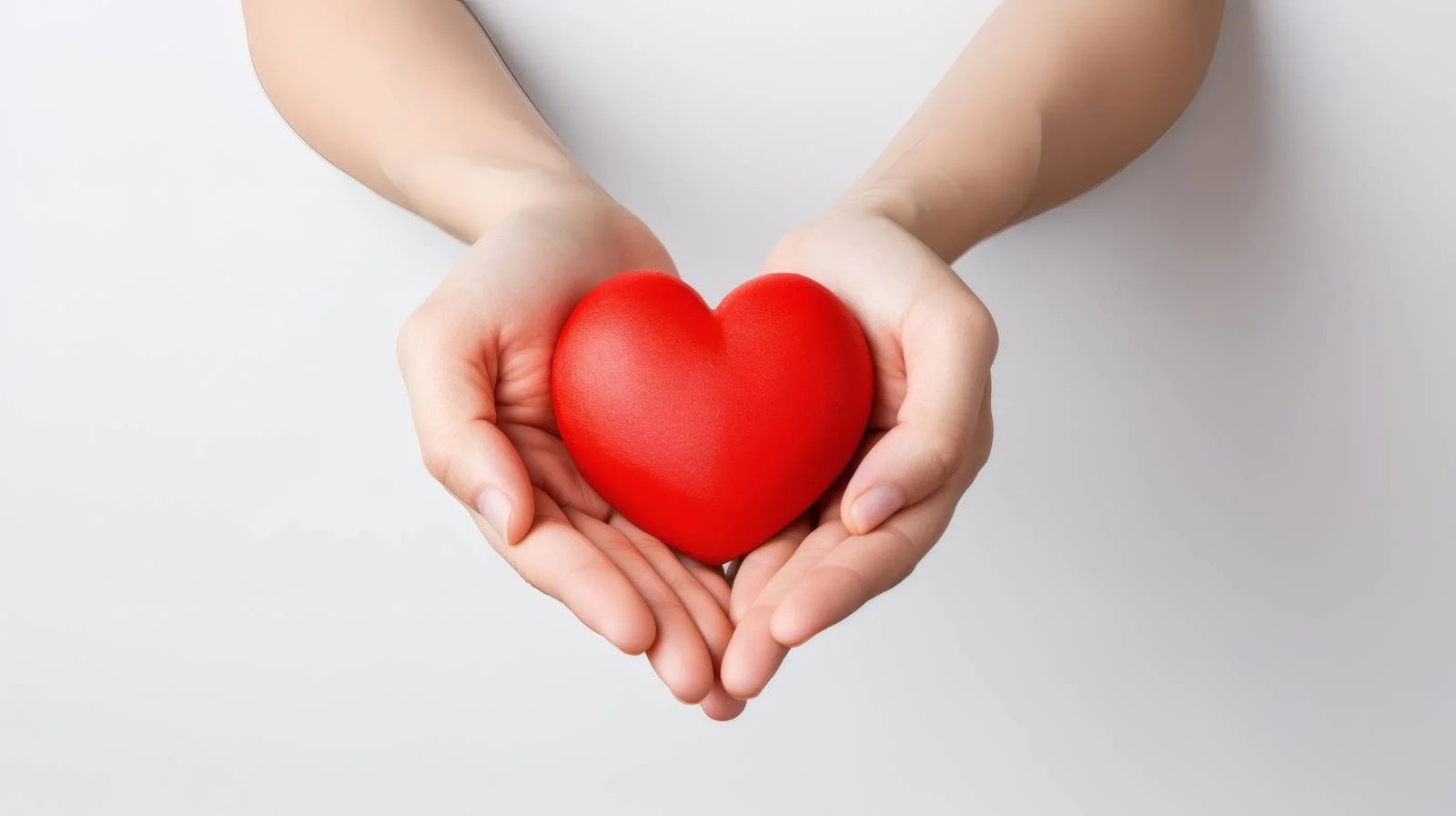 Heart Held in Hands on White Background — free download from Dotvec