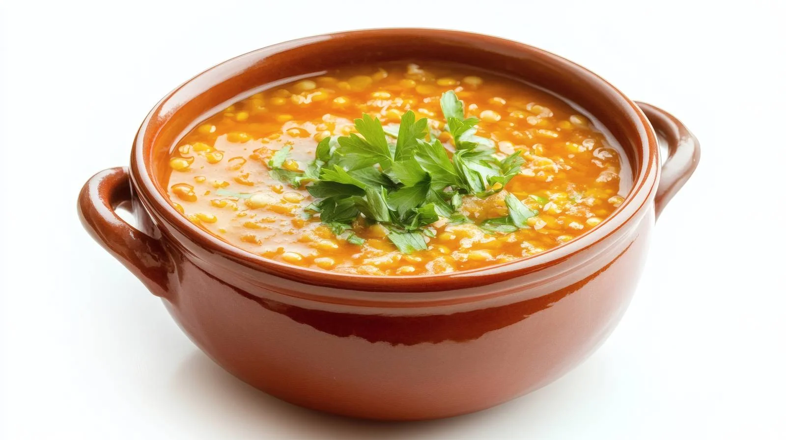 Vibrant Red Lentil Soup on White — free download from Dotvec
