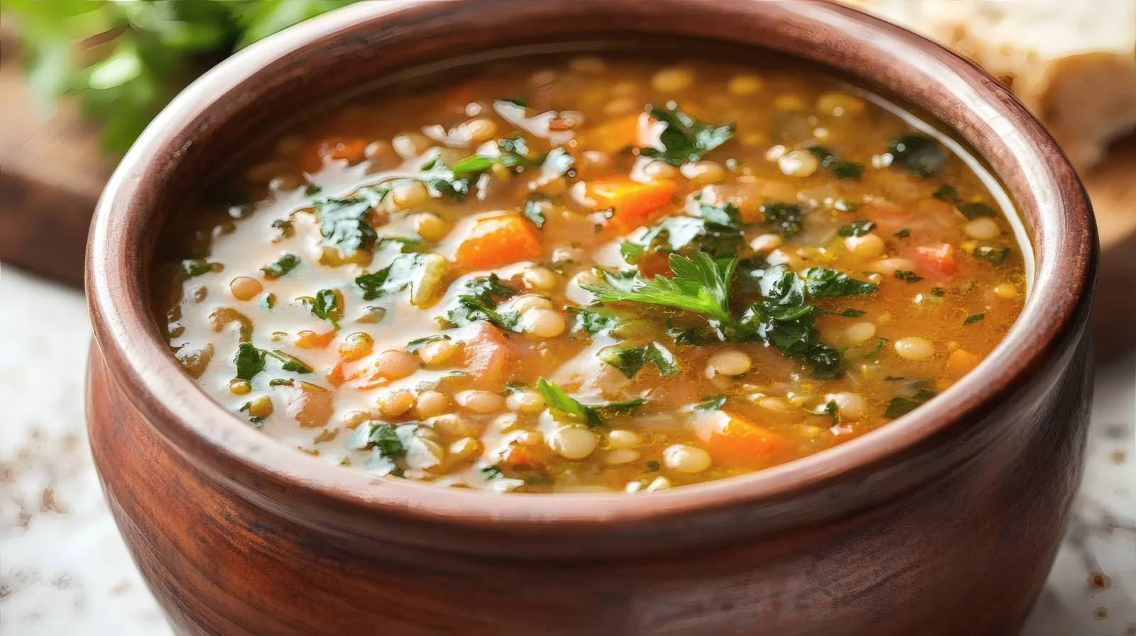Vibrant Red Lentil Vegetable Soup on White — free download from Dotvec