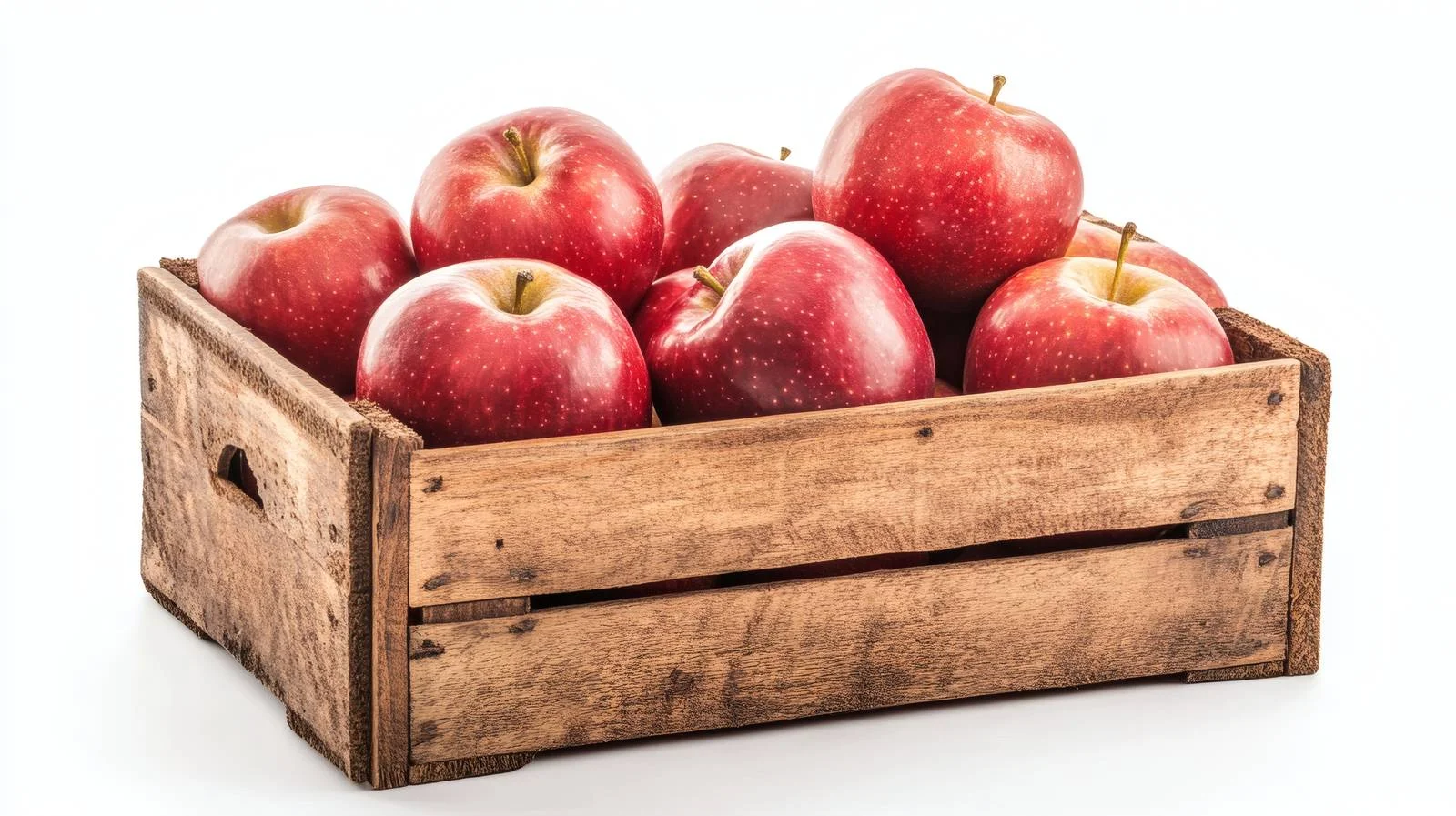 Vibrant Red Apples in Wooden Box — free download from Dotvec