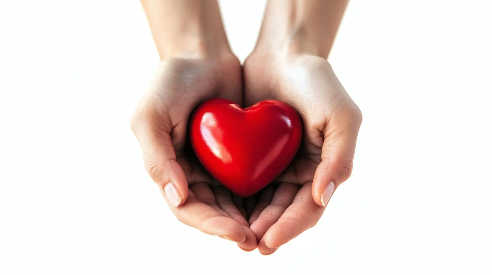 Heart held in hands isolated on white — free download from Dotvec