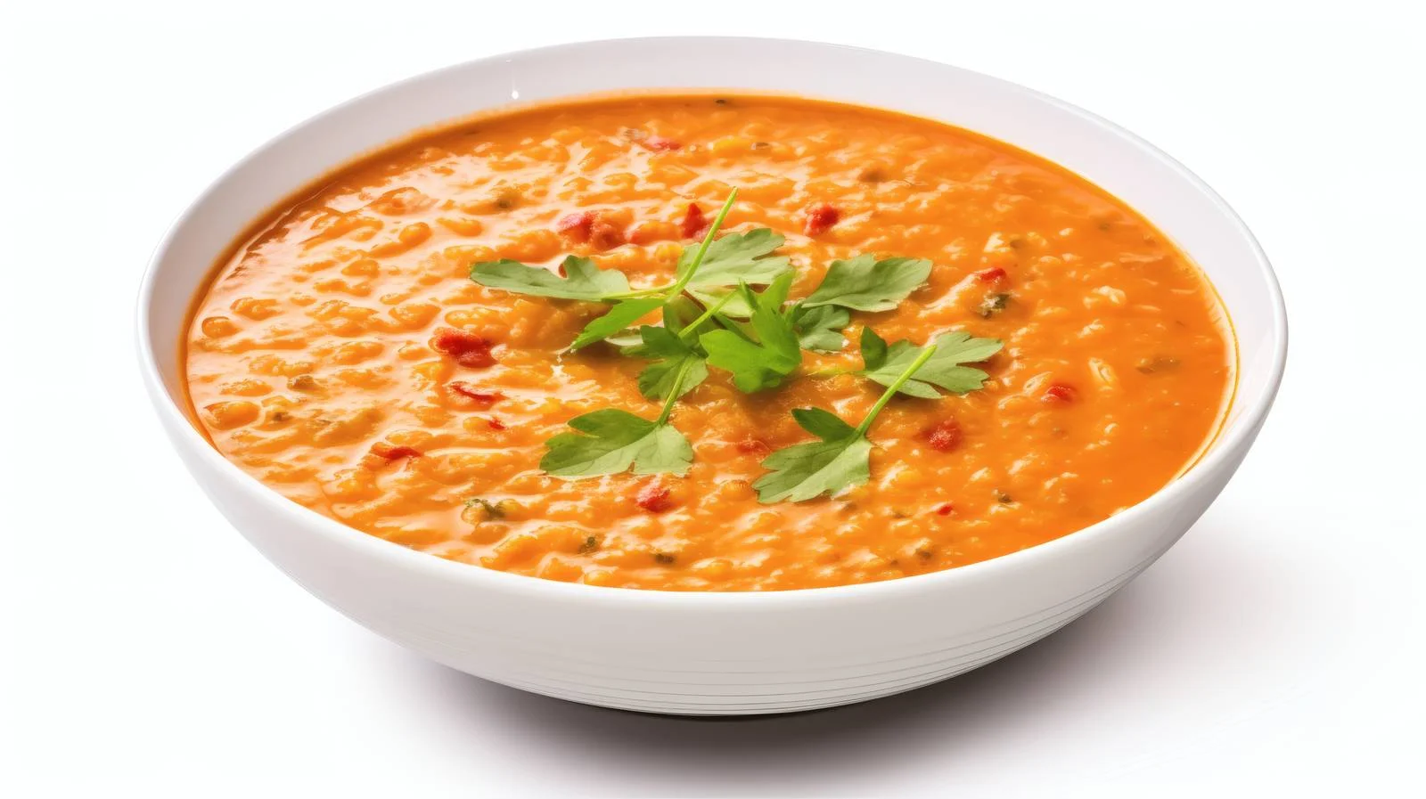 Vibrant Lentil and Veggie Soup on White — free download from Dotvec