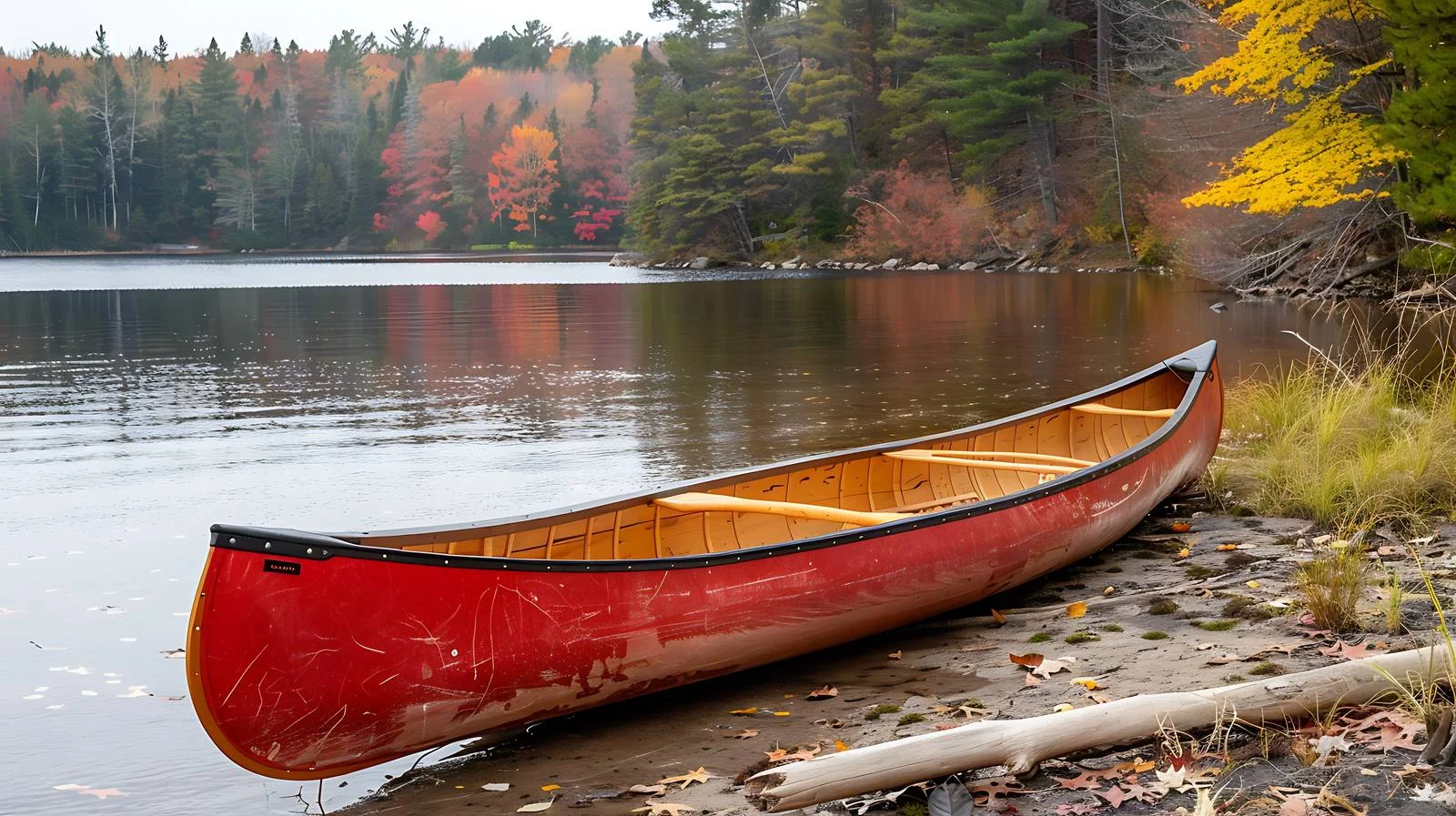 Traditional Red Wood Canoe by Boundary Waters — free download from Dotvec