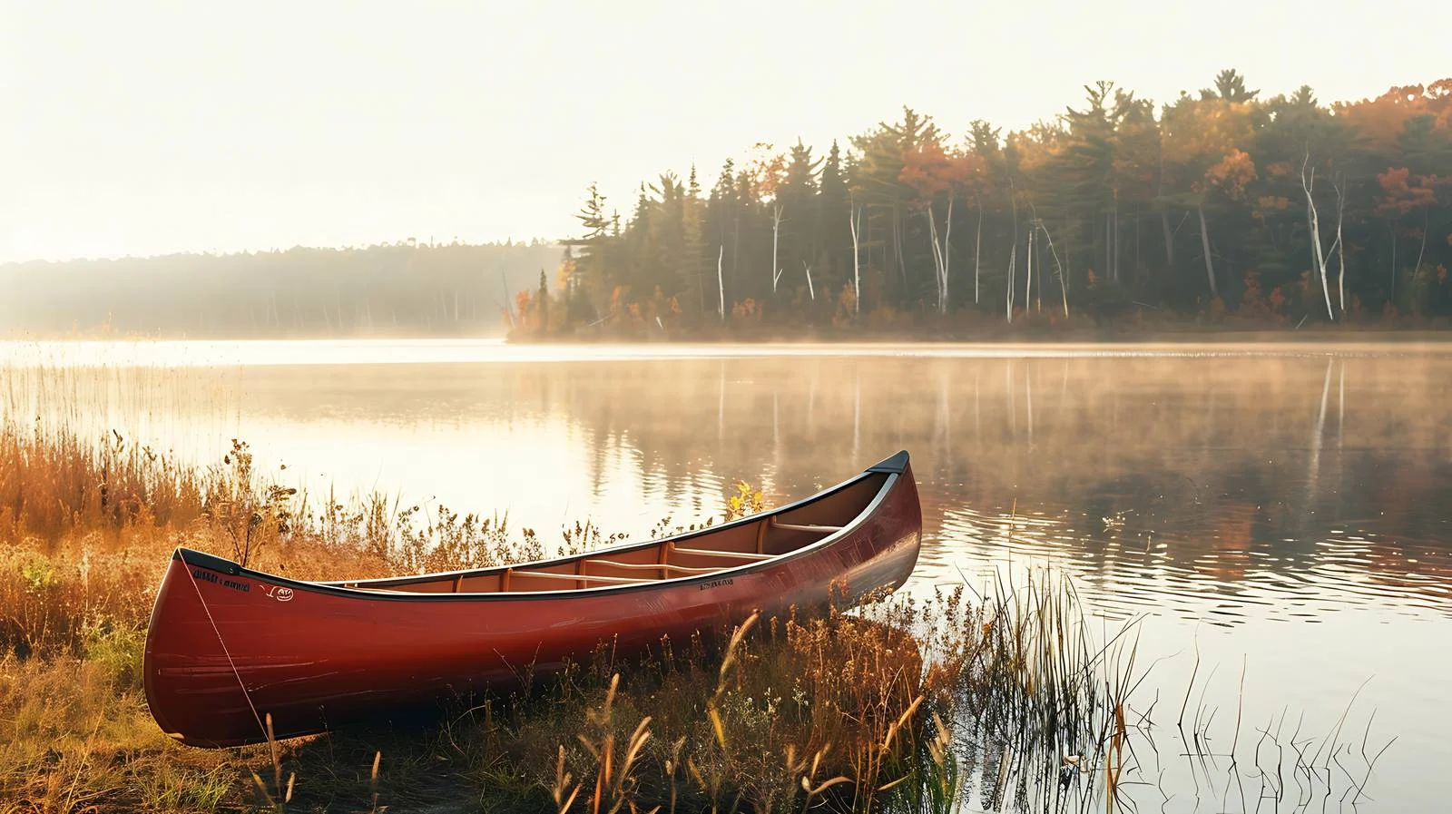 Serene Red Canoe by Boundary Waters — free download from Dotvec