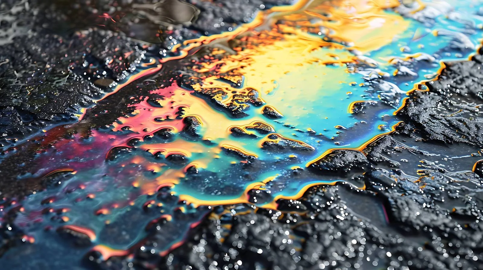 Rain-induced oil traces create unique patterns — free download from Dotvec