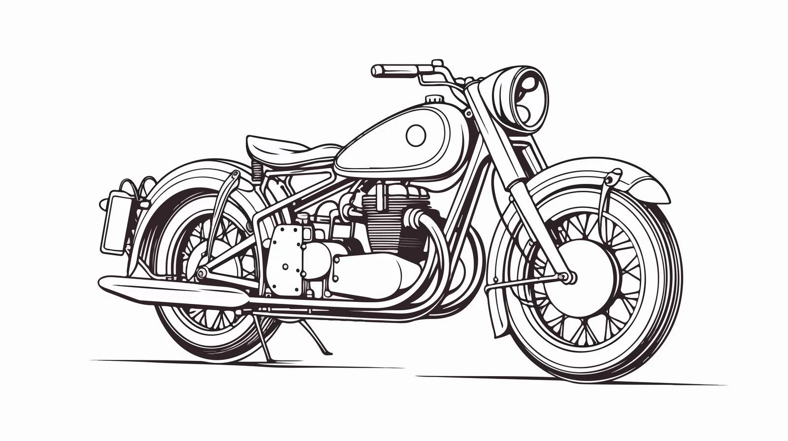 Vintage Motorcycle Sketch Vector Illustration — free download from Dotvec