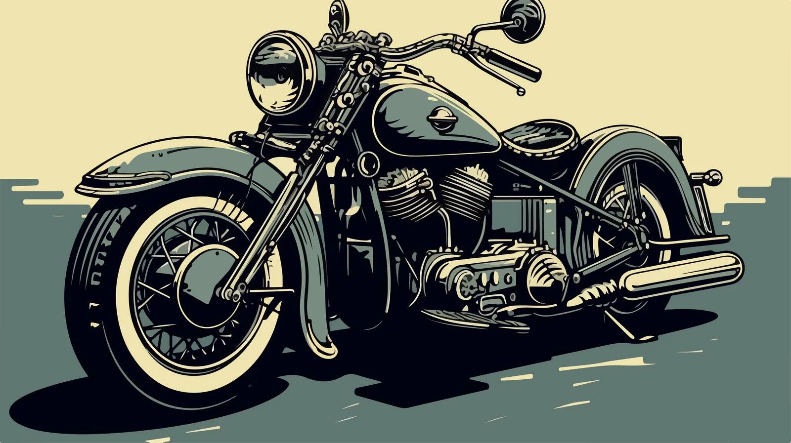 Vintage Motorcycle Sketch Vector Illustration — free download from Dotvec