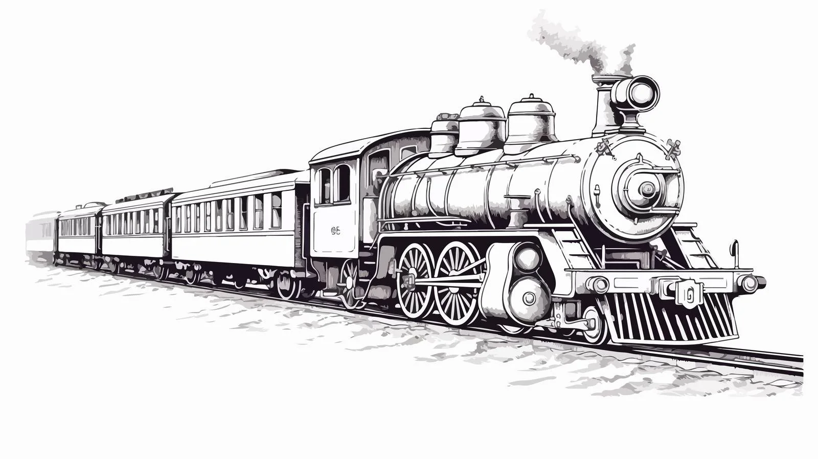 Vintage Steam Train Sketch Illustration — free download from Dotvec