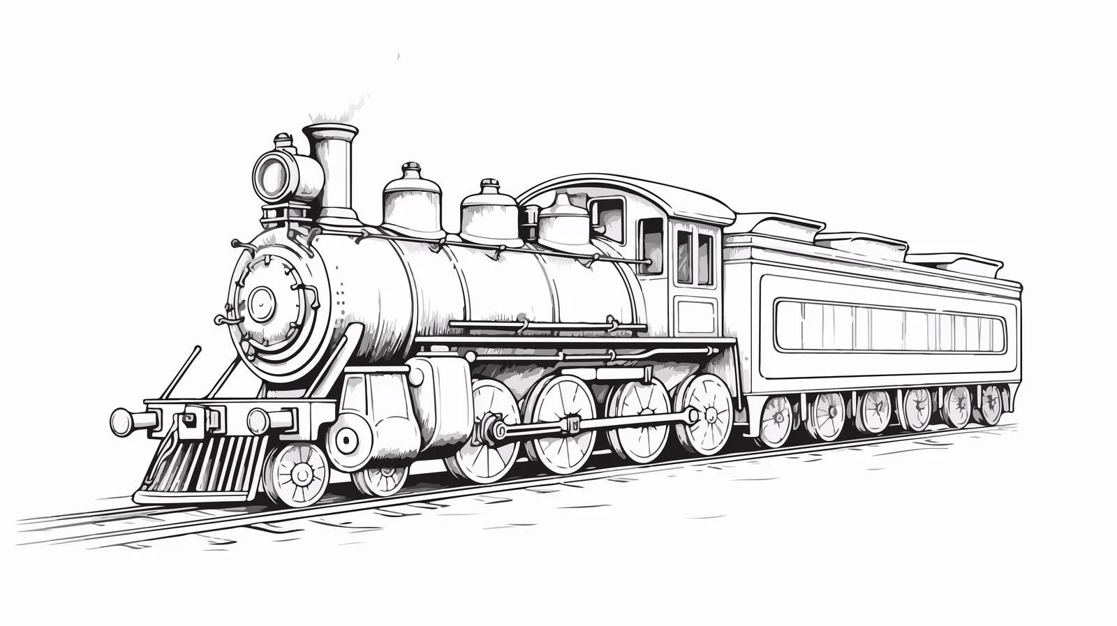 Vintage Steam Train Sketch — free download from Dotvec