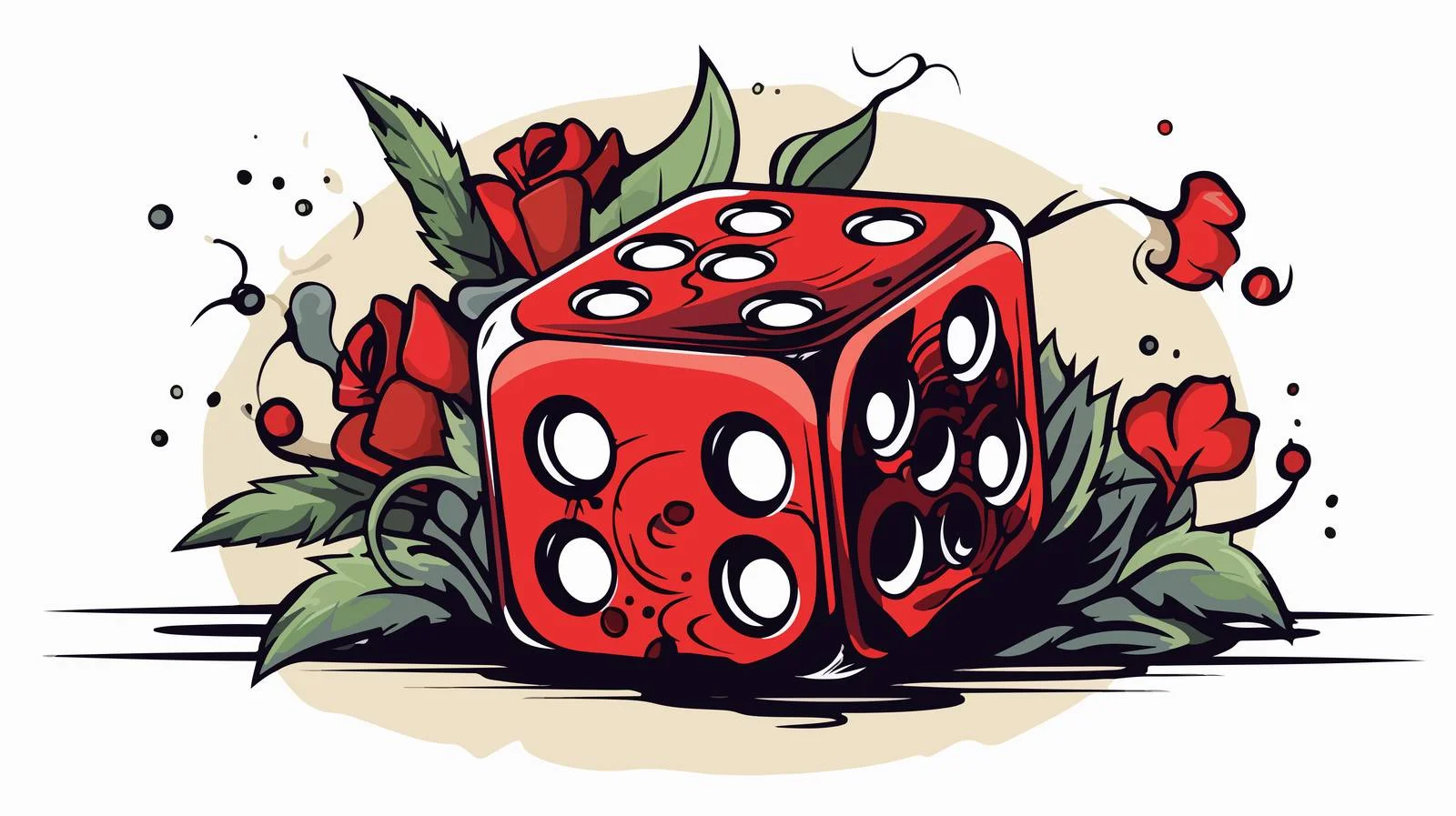 Retro Tattoo Style D20 Dice Roll — free download from Dotvec