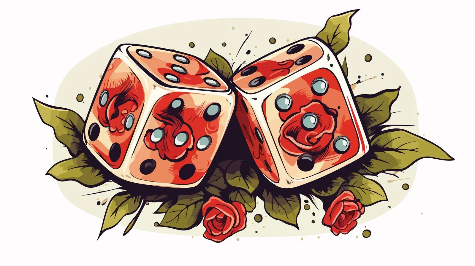 Vintage Dice Roll Tattoo Vector Image — free download from Dotvec