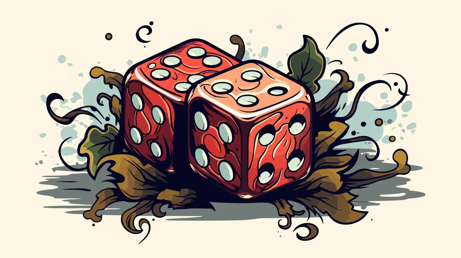 Retro Natural D20 Dice Roll Art — free download from Dotvec