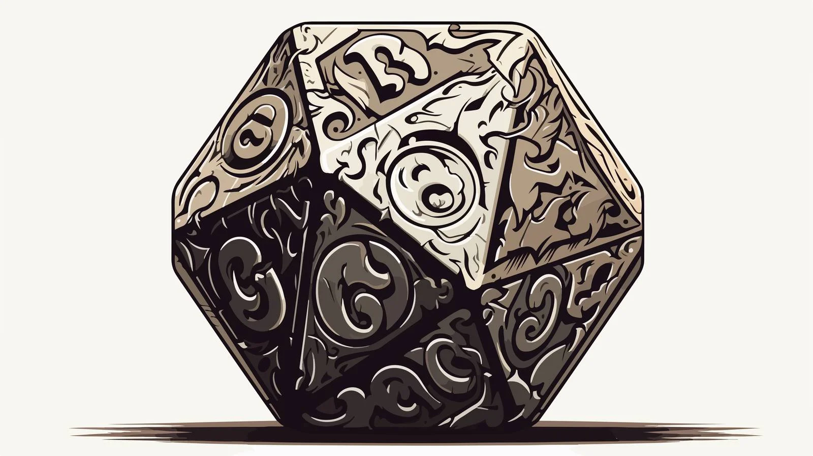 Retro D20 Dice Critical Hit Tattoo — free download from Dotvec